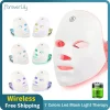 Wireless LED Face Mask Red Light Photon Therapy Anti-Aging Anti Wrinkle Acne Removal 7 Color Facial Mask Skin Care Beauty Device