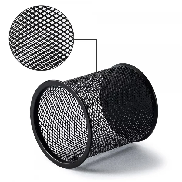 Container Desk Organizer Container Black Desktop Metal Pen Holders Mesh Pencil Cup Pen Case – Bild 2