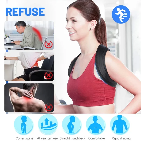 1PCS Posture Corrector for Men Women,Upper Back Brace for Clavicle Support,Adjustable Back Straightener for Neck,Back & Shoulder – Bild 6
