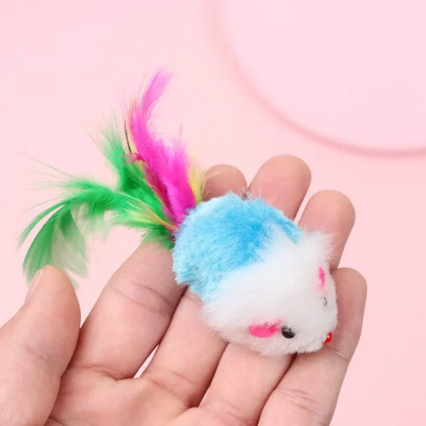 10Pcs/Set Cat Mouse Toys Mice Toy Rattle Interactive for Indoor Cats and Kittens Assorted Color Catnip Toys with Fea – Bild 6