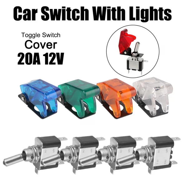 12V SPST Toggle Rocker Switch LED Light for Ignitions Boost Marine Boat Racing Car Switch Light Toggle Truck Trailer Accessories – Bild 2