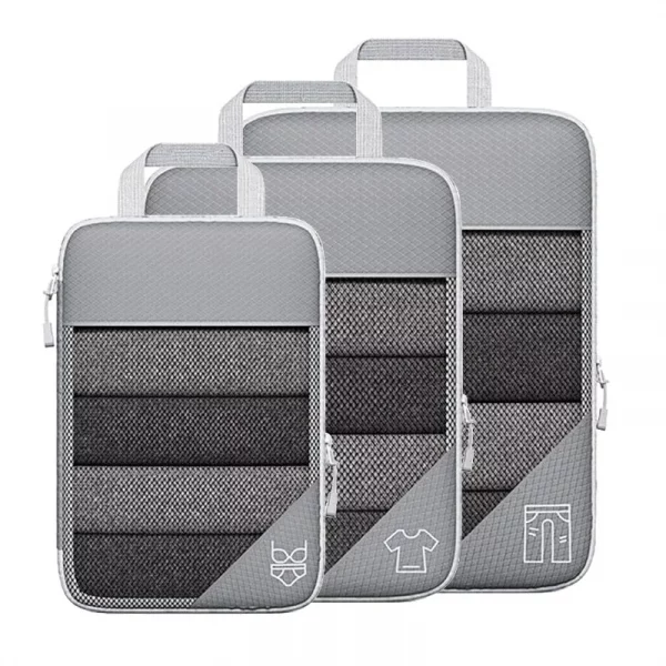 Travel Compressed Packing Cubes Storage Set With Shoe Bag Pouch Mesh Visual Luggage Organizer Portable Lightweight Suitcase Bag – Bild 13