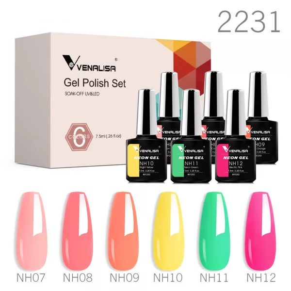 6pcs/set VIP5 Venalisa Gel Nail Polish HEMA FREE Jelly Pink Nude Color Varnish Soak Off UVLED Semi Permanent Lacquer Branded Kit – Bild 27