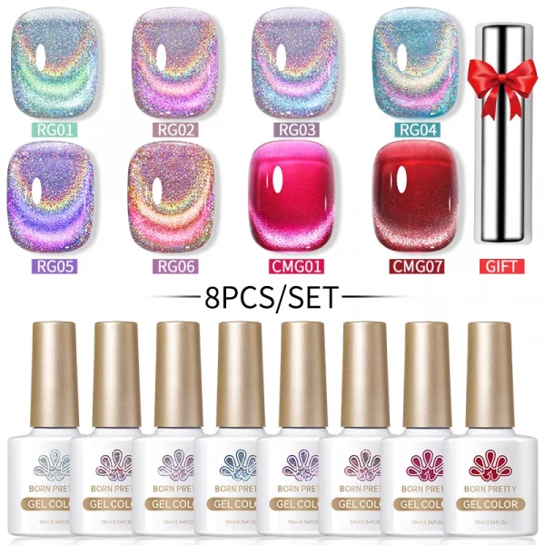 BORN PRETTY Sparkling Moonlight Cat Magnetic Gel Polish Set Semi Permanent Soak Off Crystal Gel Nail Polish Kit For Nail Art DIY – Bild 16