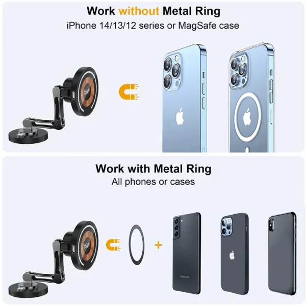 Magnetic Car Wireless Charger Stand Magnet Car Mount Fast Charging Station Phone Holder Bracket For Macsfae iPhone 15 14 13 12 – Bild 6