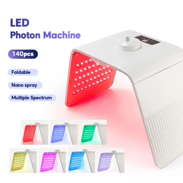 Home Use 7 Colors LED Photon Machine Skin Moisturizing Facial Humidifier LED Facial Body SPA Mask Machine Anti-Acne Skin Care