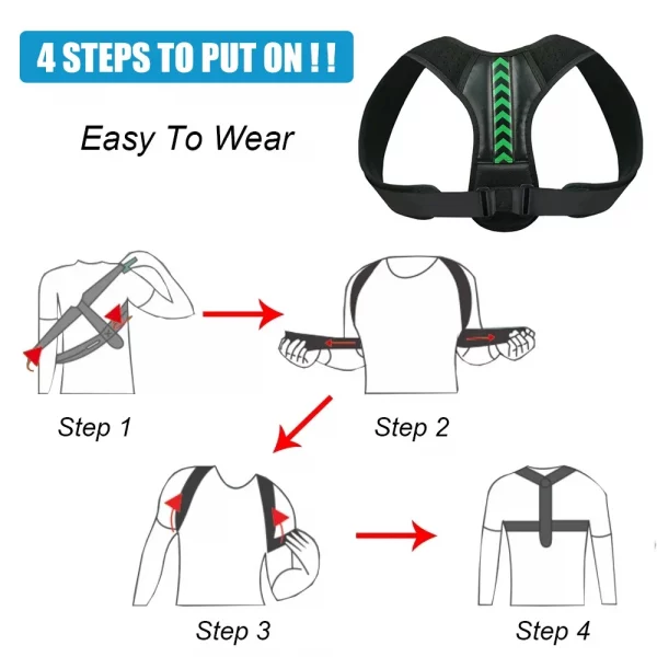 1PCS Posture Corrector for Men Women,Upper Back Brace for Clavicle Support,Adjustable Back Straightener for Neck,Back & Shoulder – Bild 5