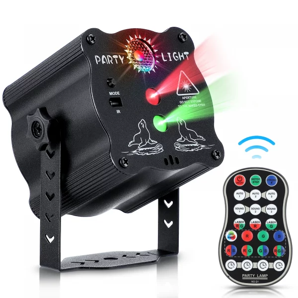 Mini RGB Laser Projector Stage Light DJ Disco LED Lamp UV Sound Strobe Stage Effect Wedding Xmas Holiday Party – Bild 7