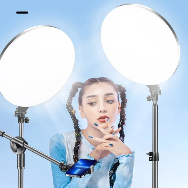 LED Photography Fill Lighting , Tripod Stand Boom Arm Camera Photo Studio Circle Led Selfie Ring Light Phone Lamp Video Youtube – Bild 2