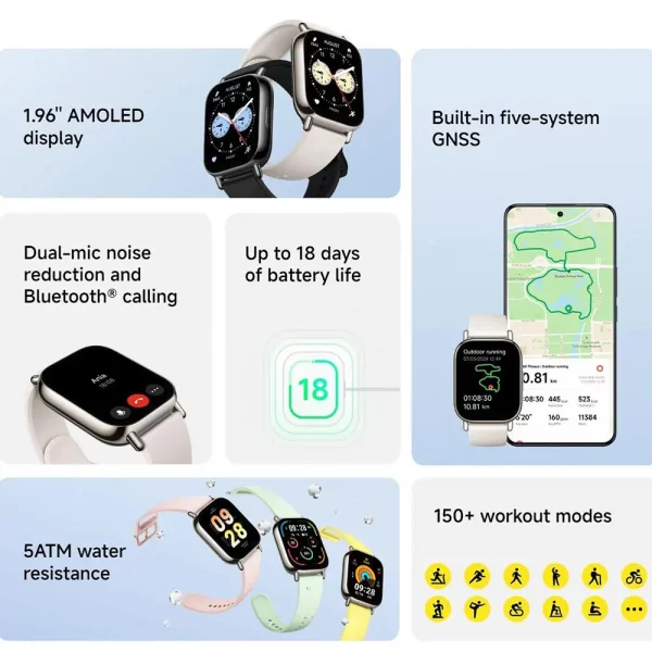 Global Version Xiaomi Redmi Watch 5 Lite 1.96'' AMOLED display 18-Day Battery life Bluetooth® calling Built-in GNSS 5ATM – Bild 2