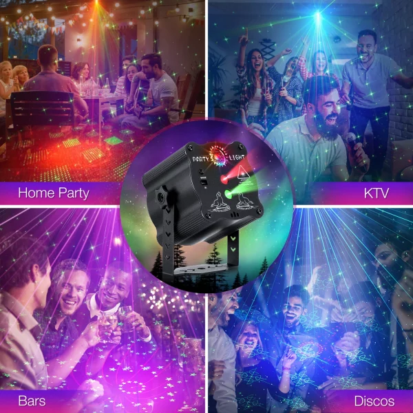 Mini RGB Laser Projector Stage Light DJ Disco LED Lamp UV Sound Strobe Stage Effect Wedding Xmas Holiday Party – Bild 5