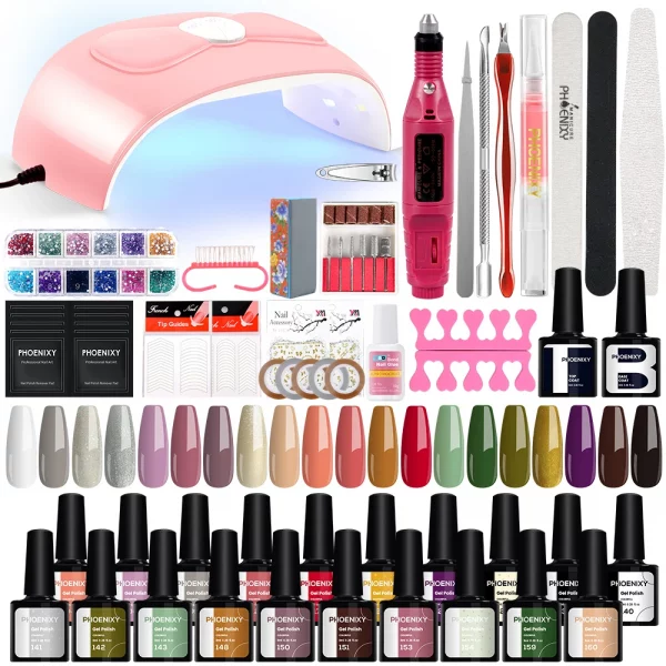 Nail Set Gel Nail Polish Set with UV LED Lamp Dryer Semi Permanent Gel Varnish Set Professional Nail Art Tools Kit Manicure Set – Bild 15