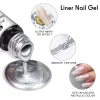 3pc Glitter Liner Nail Gel Polish Set Silver Gold DIY Nail Art Semi Permanent Painting Gel Kit Long Lasting Soak Off UV Vanrish – Bild 3