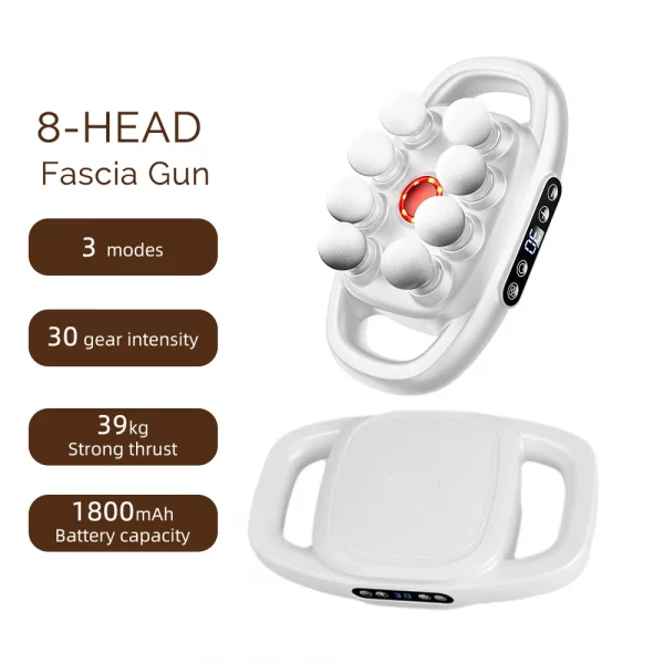 8-Head Fascia Gun High-Frequency Vibration Body Massage Gun Back and Waist Massager Massager Neck Shoulder Massager masajeador – Bild 15