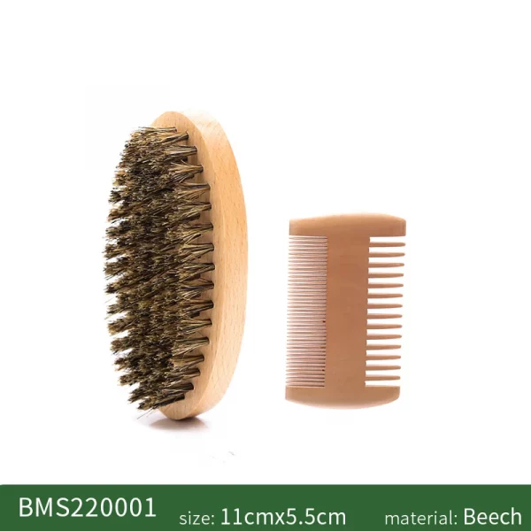 Men Beard Brush Set Shaving Brush Portable Barber Double-sided Styling Comb Scissor Repair Modeling Beard Grooming Kit for Men – Bild 7
