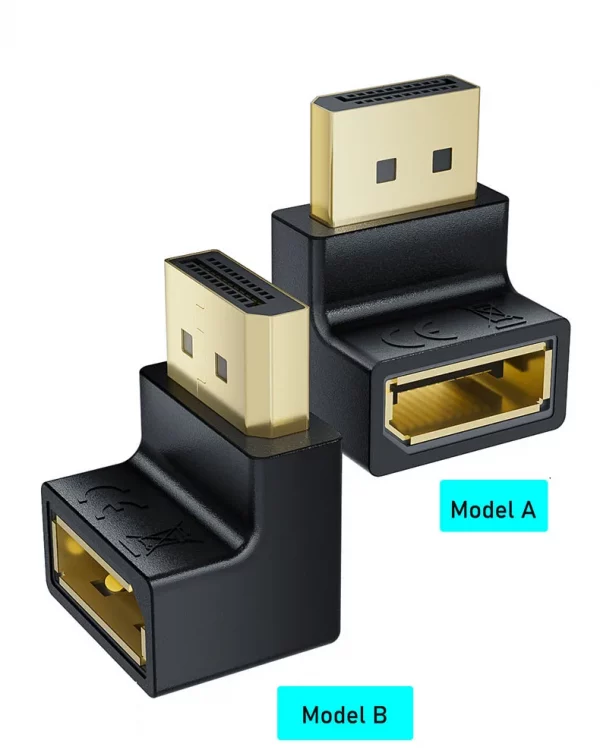 90 Degreen DisplayPort cable adapter Right Left angle Displayport adapter converter DisplayPort 1.4 adapter 4K 144Hz DP adapter – Bild 6