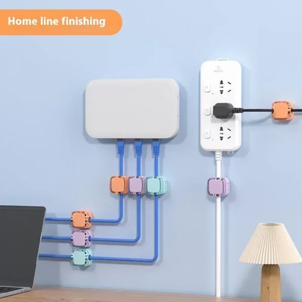6pcs Magnetic Cable Management Clips Multi-Colored Data Cable Cord Organizer Desk & Wall Mounted Hooks For Phone Data & Charger – Bild 5