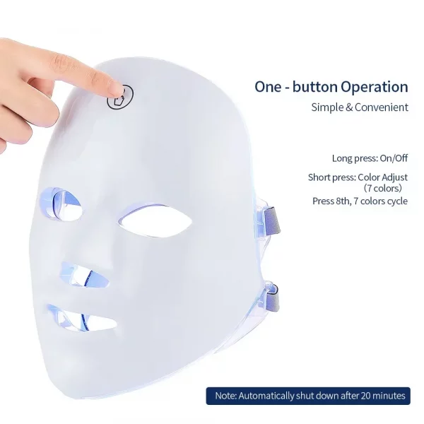 Wireless LED Face Mask Red Light Photon Therapy Anti-Aging Anti Wrinkle Acne Removal 7 Color Facial Mask Skin Care Beauty Device – Bild 3