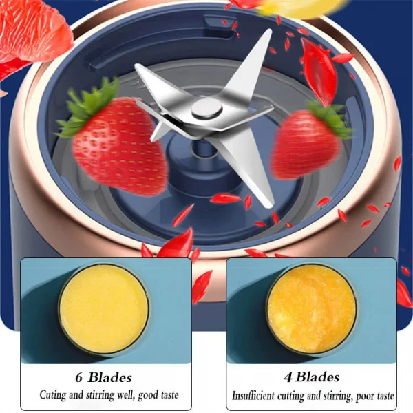 Portable Juicer Blender 400ml Electric Fruit Juicer USB Charging Lemon Orange Fruit Juicing Cup Smoothie Blender Machine – Bild 4