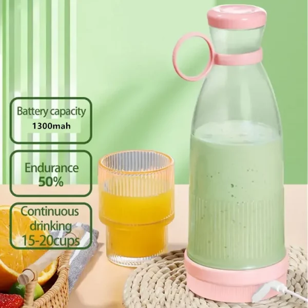 Electric Juicer Cup 6 Blades Blender Milkshake Machine USB Portable Fruit Milk Mixing Tool Mini Fresh Juice Blender – Bild 5
