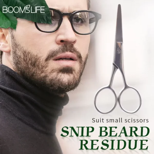Men Beard Brush Set Shaving Brush Portable Barber Double-sided Styling Comb Scissor Repair Modeling Beard Grooming Kit for Men – Bild 6