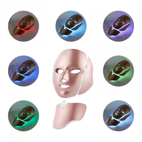 7 Colors LED Facial Mask with Neck LED Light Therapy Mask Skin Rejuvenation Anti Acne Beauty Device Face Lifting Firm Massager – Bild 3