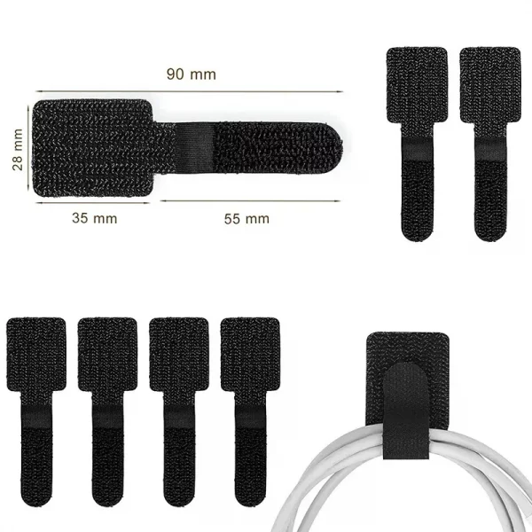 Reusable Cable Ties Fastening Wire Organizer Cord Rope Holder Self Adhesive Adjustable Cord Organizer Straps Desk Management – Bild 6