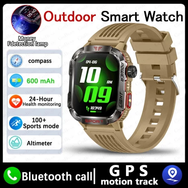 New For Huawei Xiaomi Military GPS Smart Watch Men Flashlight Compass Waterproof Outdoor Sport Tracker Bluetooth Call Smartwatch – Bild 8