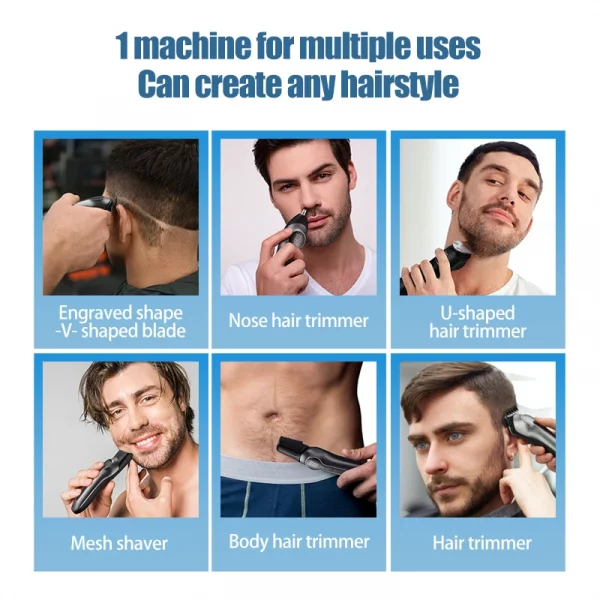 Xiaomi Youpin 6-in-1 Multifunctional Grooming Kit Hair Clipper High Power Electric Shaver Nose Hair Trimmer With Digital Display – Bild 3