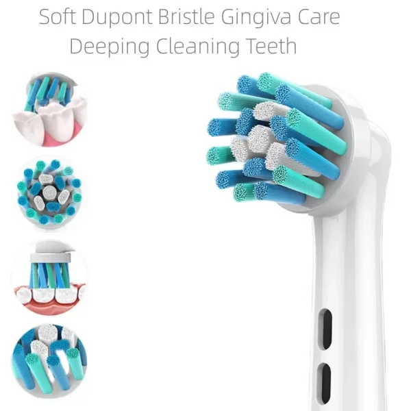 4PCS Dupont Bristle Electric Toothbrush Heads Whiten Teeth/Daily Clean/Precison Cleaning/Soft Care Teeth Function For Oral B – Bild 4
