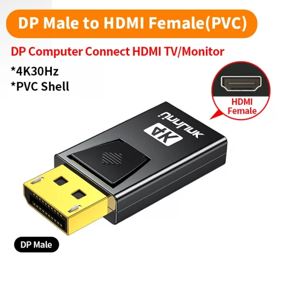 Unnlink 4K DisplayPort to HDMI Adapter DP Male to Female HDMI Converter for Graphics Card PC Laptop to HD TV Monitor Projector – Bild 8