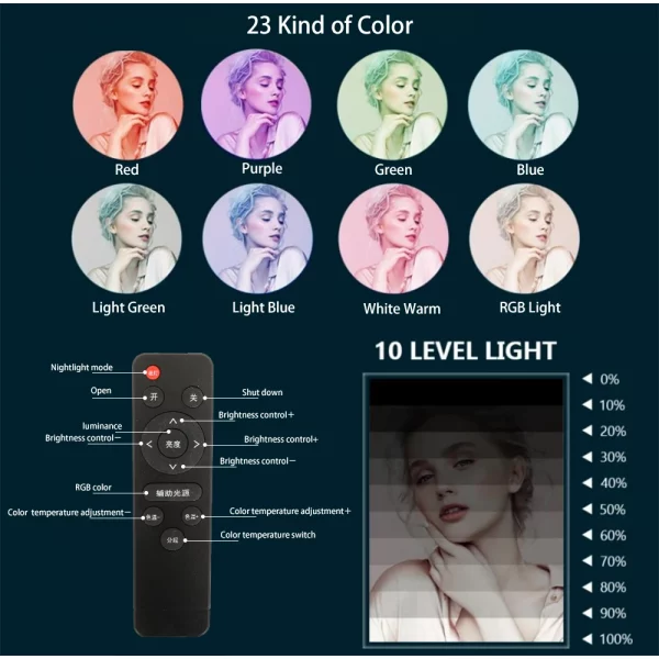 SH 45cm 18 Inch LED Ring Light Dimmable Selfie Lamp Stand Phone Holder For Video Live Profissional Photography Lighting kit – Bild 3